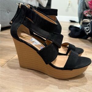 Black Wedge Heels